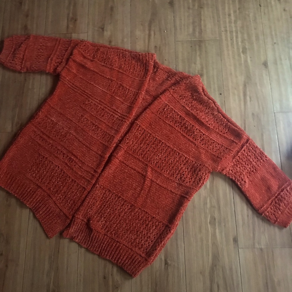 Salmon pink cardigan short sleeves